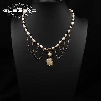 China 2022 New Ethnic Sweater Necklace Lady Party Gift Handmade Pearl Adjustable Natural Female Necklace for sale