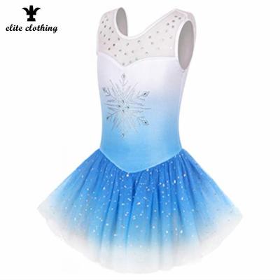 China QUICK DRY ballet dancer tights with tutu for girls dance gymnastics snowflake dress sparkly outfit for sale