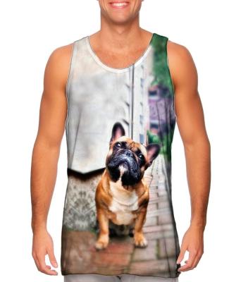 China 2021 cheap custom sublimation 3d tank top men anti-pilling for sale