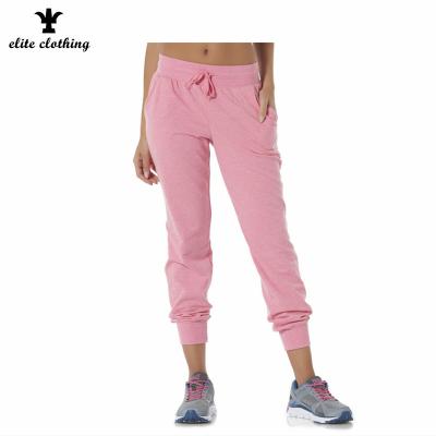 China Wholesale Custom Latest Anti-pilling Women's Pink Cotton Sweatpants for sale