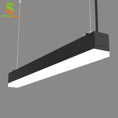 China Modern ShineLong Light Through Non-dim 80w Wholesale Black Hanging Long Led Linear Light for sale