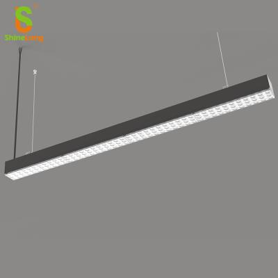 China The Office/Supermarket/Shopping Mall/Hot Selling Workshop/Aiport/Warehouse etc. ShineLong led desk linear pendant light 1.5m 60w with K lens warehouse airport aluminum lamp led linear lighting for sale