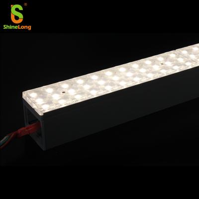 China Office/Supermarket/Shopping Mall/Workshop/Aiport/Warehouse etc. ShineLong 100w led linear light with lens aluminum housing for industry led stand linkable linear light led linear trunking for sale