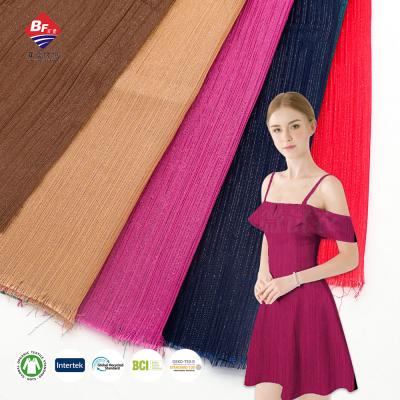 China 100% Metallic Two Tone Lurex Mesh Woven Soft Silk Chiffon Lurex Chiffon Hot Sale Shiny Polyester Warm Breathable Silk Fabric Tear-Resistant for sale