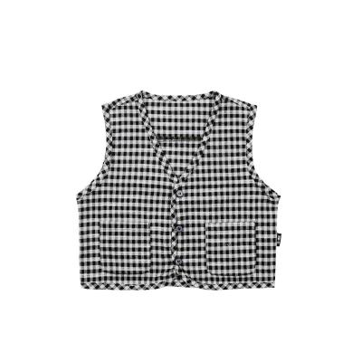 China 2022 New Wholesale Korean Style Summer Style Loose Thin Black And White Casual Grid 100% Polyester Boys Invest for sale