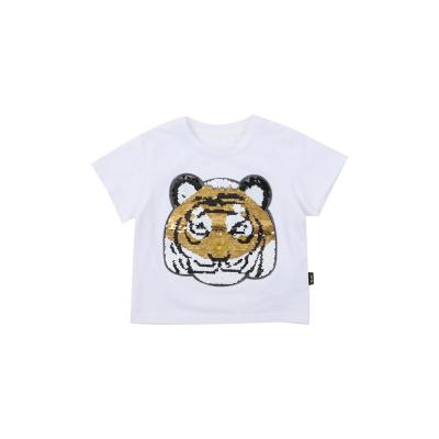 China Wholesale 2022 summer cotton panda tiger QUICK DRY pattern loosely ridged round collar short sleeve parent-child gear for sale