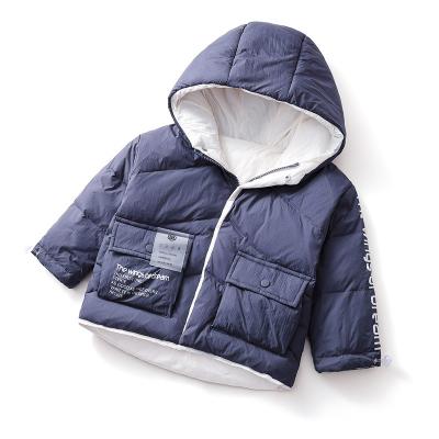 China 2021 winters wholesale Korean windproof style spot casual white duck down extra heavy hooded boys short style down coat for sale