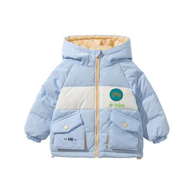 China Wholesale 2021 winter windproof solid casual white duck down medium style printed extra heavy hooded boys down jacket for sale