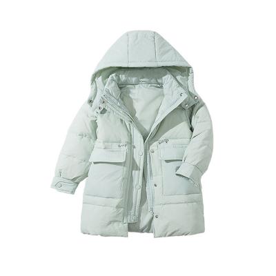 China 2021 Winter Wholesale Solid Casual White Duck Down Down Jacket Extra Heavy Hooded Boys Medium Pocket Large Style Down Jacket for sale