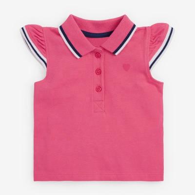 China 2022 Lovely Girls 100% Cotton Summer Girls Suit Lapel Pink Pure Collar Color Short Sleeve Girls Clothing Set for sale