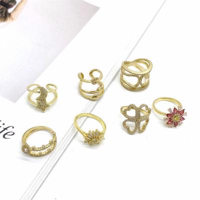 China 2022 New Daily Life Stainless Steel Adjustable Rings Personalized Valentine's Women's Two Tier Ring Jewelry for sale