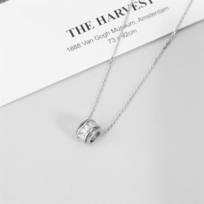 China CLASSIC Europe and the United States Wholesale Accessories Jewelry for Women Daily Silver Necklace 925 Sterling Silver Zircon Necklace for sale