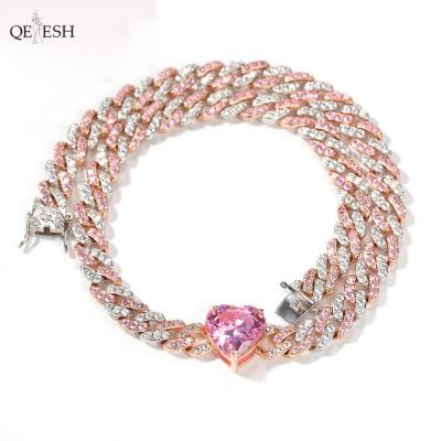 China Qetesh Viable Popular Hot Selling Cuban Link Hotwife Anklets Bracelet Choker Clavicle Chain Necklace Top Quality for sale