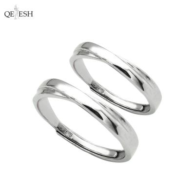 China Viable Cross X Ring Mobius Ring Simple S925 Sterling Silver Simple Couple Open Ring Jewelry by Qetesh Design for sale