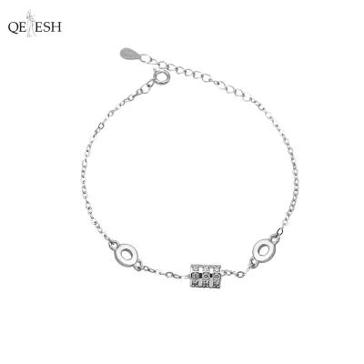 China Qetesh Viable S925 Sterling Silver Small Waist Bead Bracelet For Designer Bracelet Making Chain Bracelet for sale