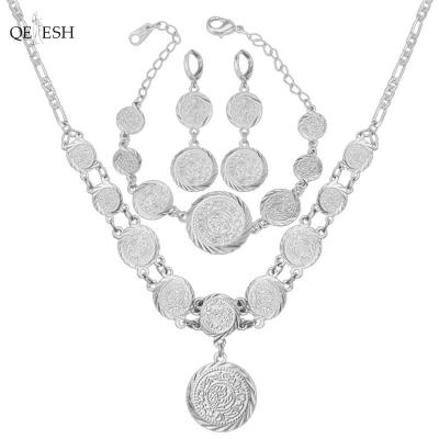 China Viable Qetesh Necklace Gold Plated Jewelry Set Necklace Earrings and Bracelet Lady Fancy Wedding Jewelry Gift Set for sale