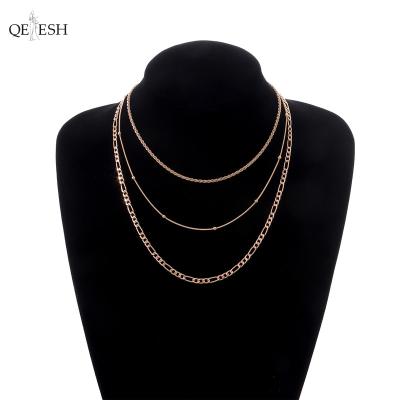 China Qetesh Faith Cheapest Round Bead Snake Bone Viable Necklace Punk Multilayer Korean Necklaces For Women Imagination for sale