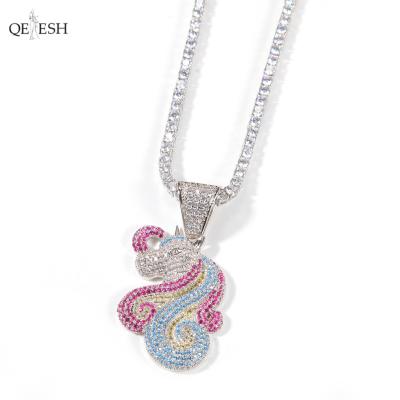 China Viable Hot Cute Women Cartoon Hip Hop Qetesh Colombiana Pending Necklace Diamond Pendant Necklace For Women for sale