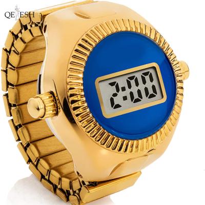 China Qetesh Viable Hot Sale On Amazon Men's Finger Ring With Watches Quartz Watch Ring Watch Band Charm Digital for sale