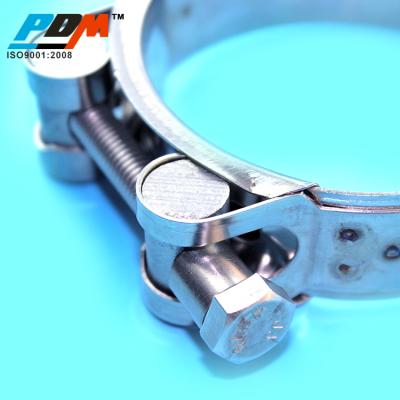 China Heavy Duty Stainless Steel High Torque Stainless Steel T-bolt Pipe Clamp For Pipe for sale