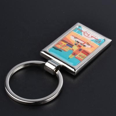 China Fashion Leather Classic Print Metal Key Ring Empty Chain For Key Chain Custom Print for sale