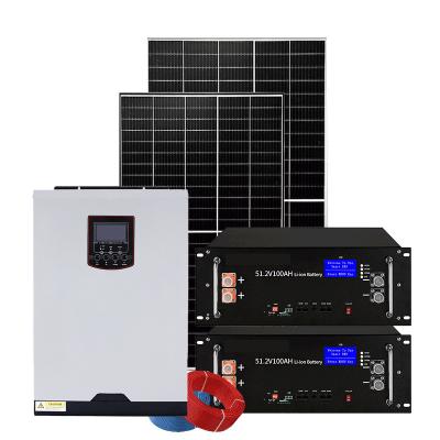 China Full set 10000w solar system 3KW 5KW 8kw 10KW luxury solar hybrid solar power system for home for sale