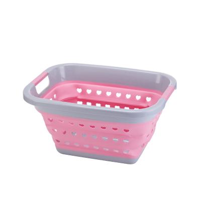 China Modern Collapsible Plastic Collapsible Basket Bathroom Storage Basket Laundry Cleaning Basket for sale