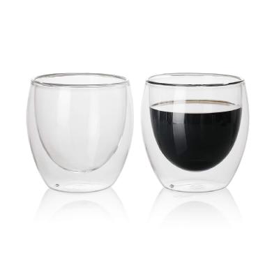 China Sustainable High Borosilicate Double Wall Coffee Mug Glass Beer Glass for sale