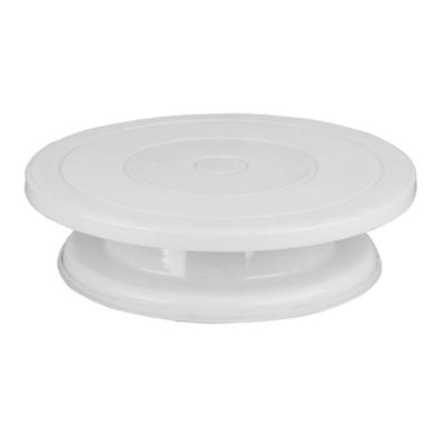 China 11 Inch Sustainable Revolving Cake Turntable Plastic With Non Slip Ring Cake Decorating Stand for sale