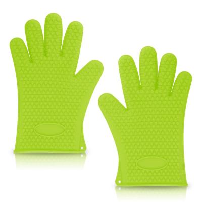 China Heat Resistant Silicone Oven Mitts Baking Grill BBQ Pad Heat Resistant Hands for sale