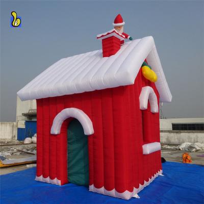 China Inflatable Santa House Oxford Cloth Christmas Decoration For Christmas for sale