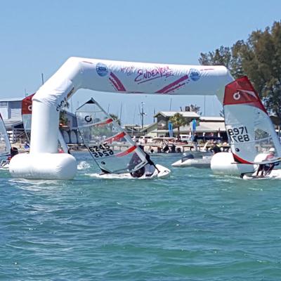 China Floating Inflatable Water Sports Arch , Durable Air Sealed Inflatable Arch For Events Available for sale