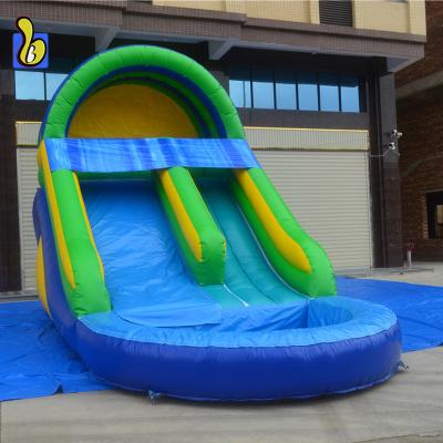 China Commercial PVC Amusement Park Bouncy Inflatable Water Slide With Pool for sale