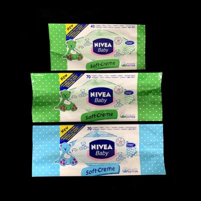 China Sanitary Flexible Towel Shopping Plastic Baby Wipes Back Seal Pouch for sale