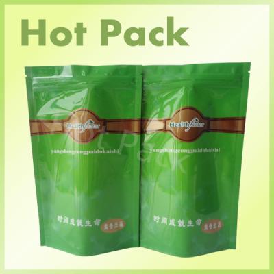 China Original Food Grade Stand Up Food Packaging Pouches Green Color Printing for sale