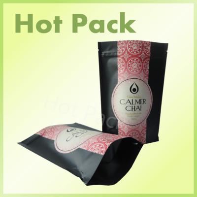 China Printed Kraft Paper Stand Up Tea Packaging Pouch With Ziplock For Chai And Tea for sale