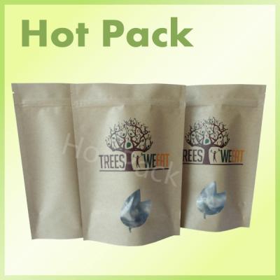 China Food Grade Aluminum Foil Packaging Bags With Zip Lock Natural Brown Kraft Paper for sale