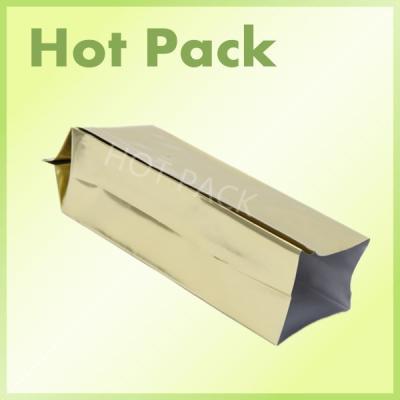 China Aluminum Foil Side Gusseted Coffee Packaging Bags With Valve Gold Color for sale