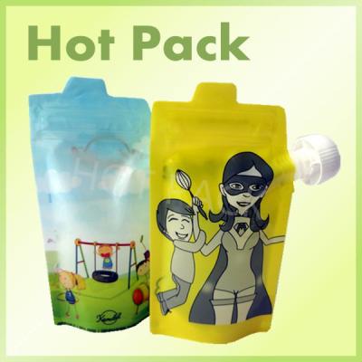 China Colorful Reusable Squeezable Baby Stand Up Food Pouch Bags For Juice Beverage for sale