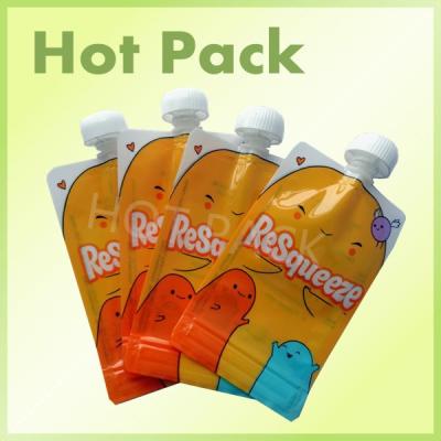 China Resealable Foil Stand Up Pouch With Spout , Refillable Baby Food Pouches for sale