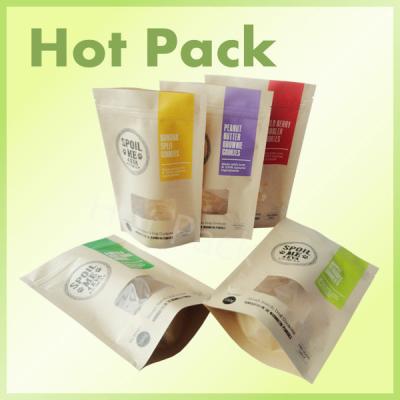 China Custom Printed Kraft Paper Doy Pack Packaging Bags For Tea / Nuts / Coffee Beans for sale