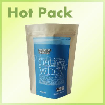 China Stand Up Whey Protein Powder Packaging Bags With Zipper Round / Flat Bottom for sale