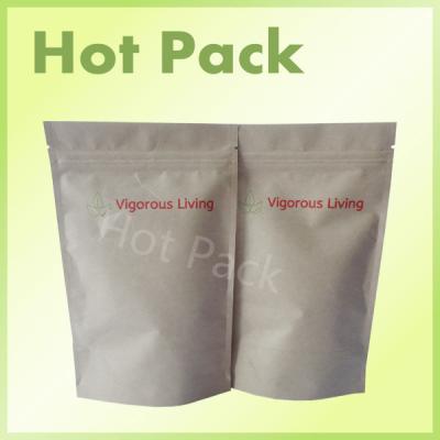 China Vigorous Living Food Kraft Packaging Stand up Ziplock Pouch For Tea for sale