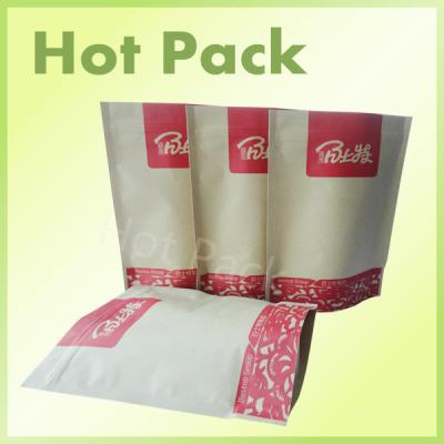 China Brown Kraft Paper Tea / Coffee Stand Up Packaging Bags , Private Label Tea Bags for sale