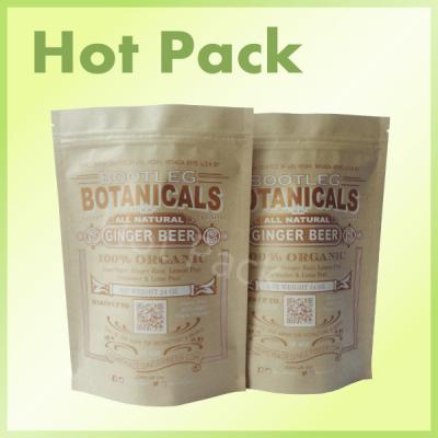 China Natural Kraft Paper Organic Tea Packaging Pouch , Custom Printed Tea Bags for sale