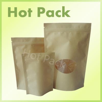 China Heat Sealed Food Grade Brown Paper Food Packaging Pouches Bag For All Kinds Of Food for sale