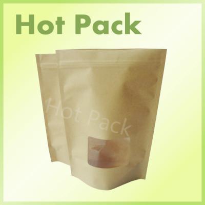 China Brown Kraft Paper Coffee Packaging Bag , Biodegradable Food Packaging Bags for sale