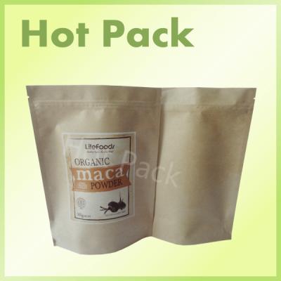 China Kraft Paper Stand Up Powder Packaging Bags , Aluminium Foil Zip Lock Bags for sale