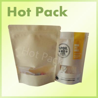 China Biodegradable Kraft Paper Stand Up Packaging Pouches ,  Gravure Printed Pouches Bags for sale