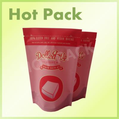 China Red Gravure Printed Zip Lock Stand Up Pouches For Snack Food Packaging for sale